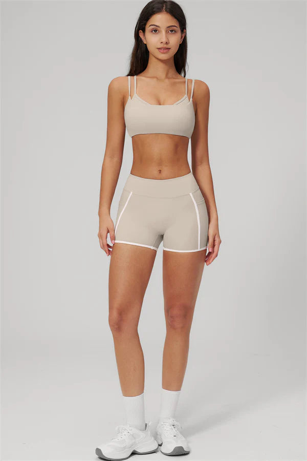 Clarity Dual Strap Sports Bra - Camel