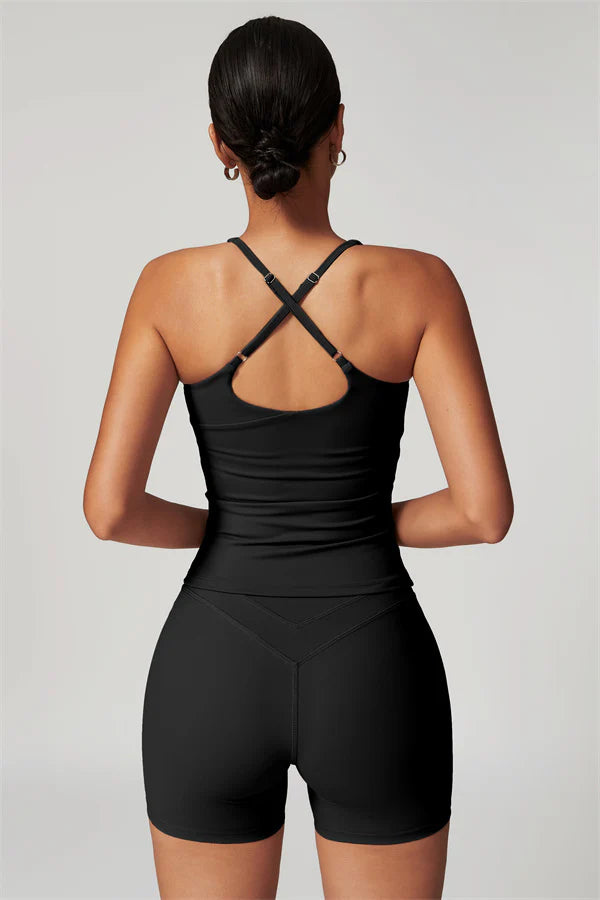 Enigma Cross Back Top - Svart