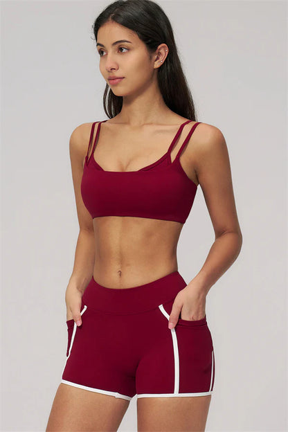 Clarity Dual Strap Sports Bra - Burgundy