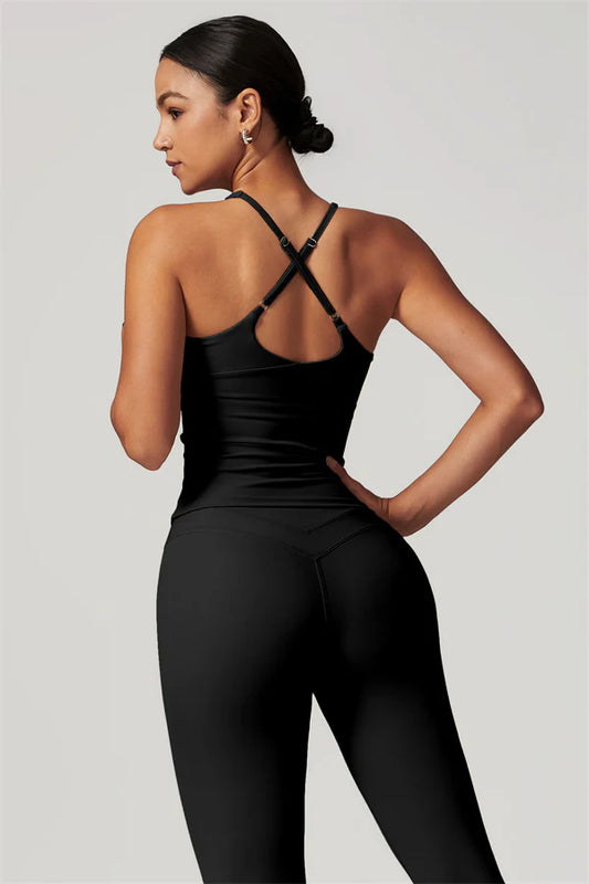 Enigma Cross Back Top - Svart