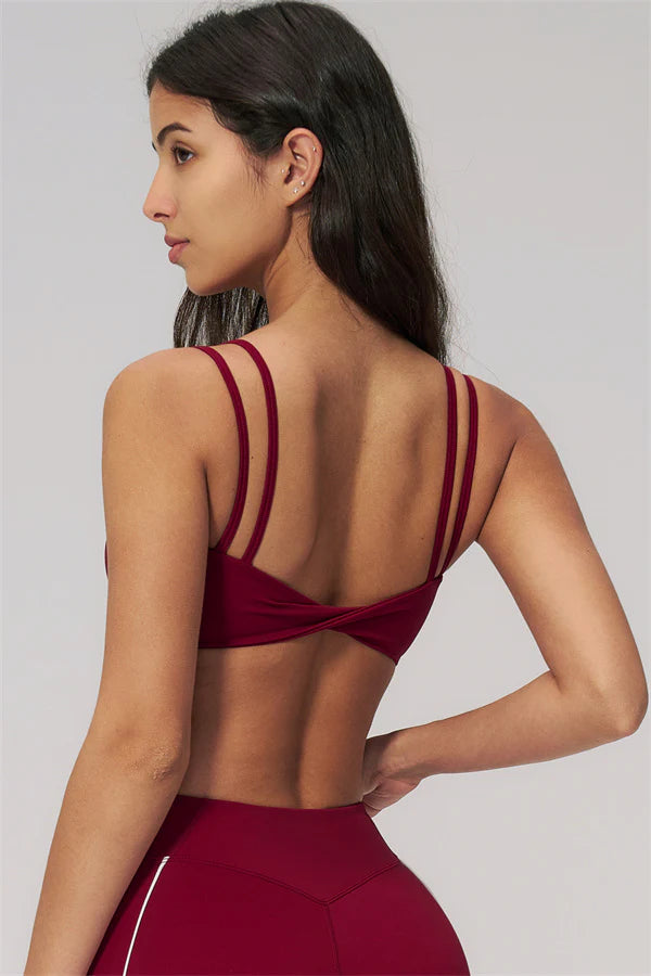 Clarity Dual Strap Sports Bra - Burgundy