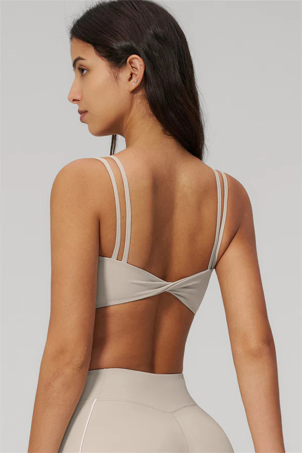 Clarity Dual Strap Sports Bra - Camel