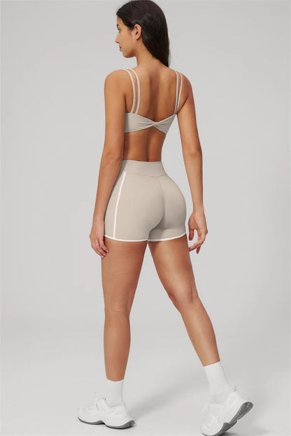 Clarity Dual Strap Sports Bra - Camel